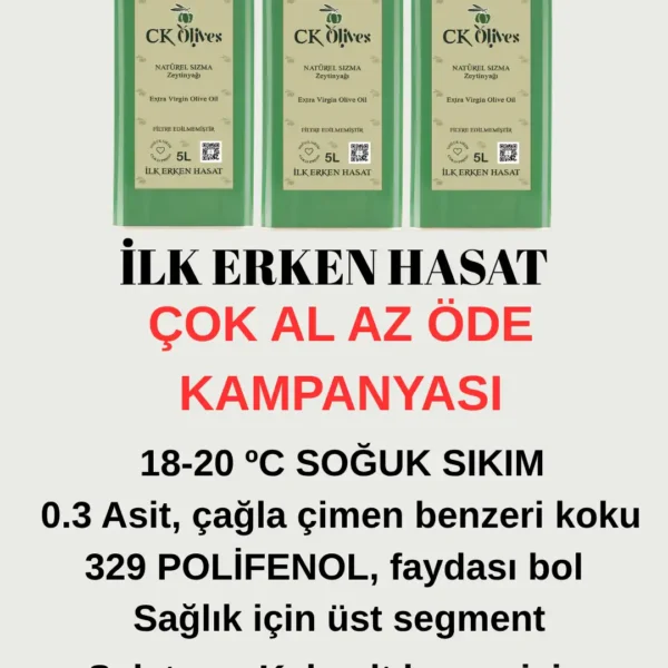 İlk Erken Hasat - Naturel Sızma Zeytinyağı EFSANE serisi (ÇOK AL AZ ÖDE)