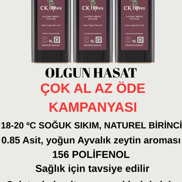 Olgun Hasat Naturel Birinci Zeytinyağı (ÇOK AL AZ ÖDE)
